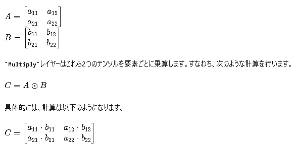 Multiplyレイヤーの計算式